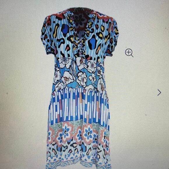 Jayshree Dalal Fiji 2 A-Line Dress Black Blue Retail Medium $125.00 - Picture 2 of 13